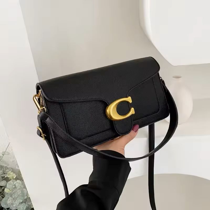 New Women’s Small Square Bag Stylish Handbag with Exquisite Craftsmanship for Oblique and Shoulder Carry Versatile and TrendyBlack