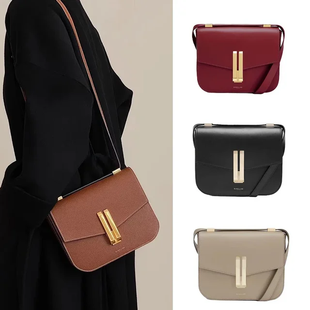 New Tofu Bag for Women Premium Genuine Leather Small Square Bag Light Luxury Single Cross Shoulder Women’s BagGrey