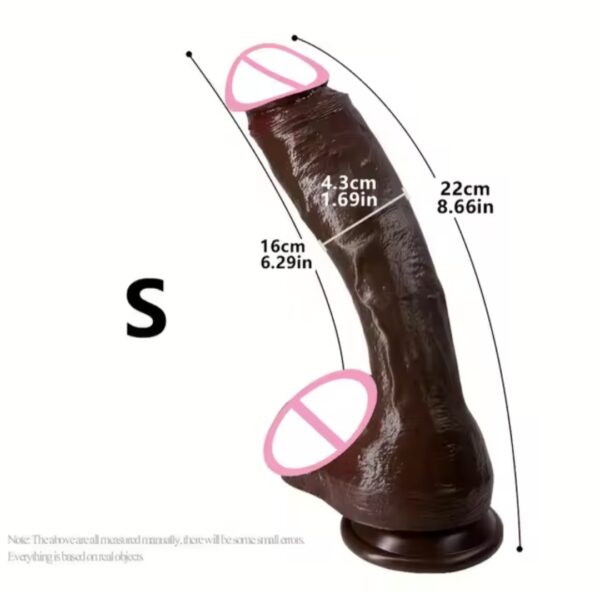 Cheap Dildo Huge Realistic Penis feel Silicone Like suction Cap Strap-On Anal Plug Vagina Masturbator Adult Sex Toys for Women MenBlack S