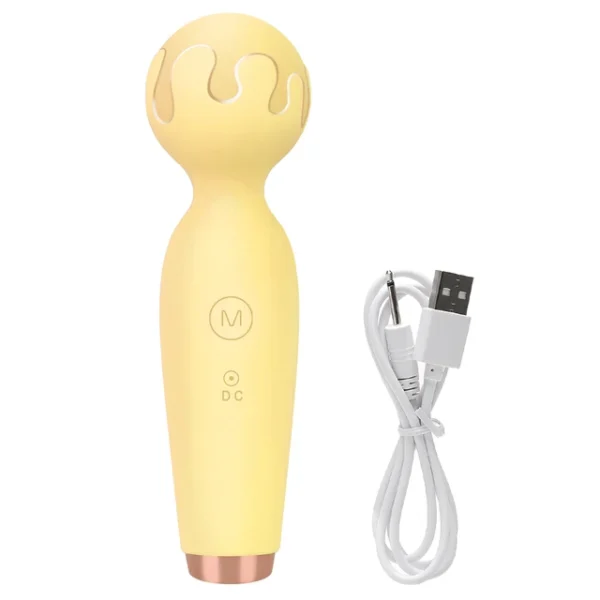 Mini Wand Vibrator Sex Toys for Women AV Vibrator G-spot Massager 10 Frequency Clitoris Stimulator Female MasturbatorYellow